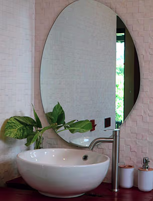 Modern bathroom with spacious shower